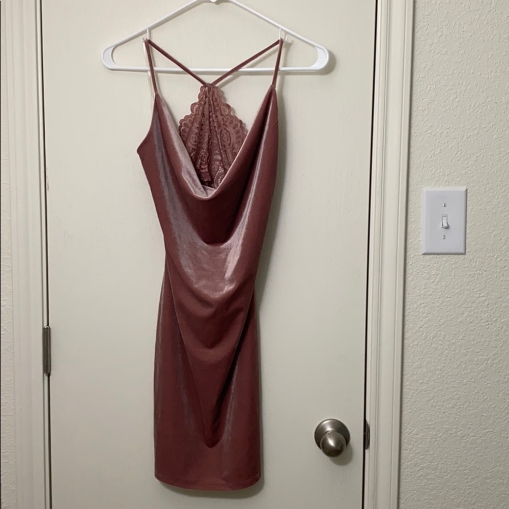 Pink open back dress